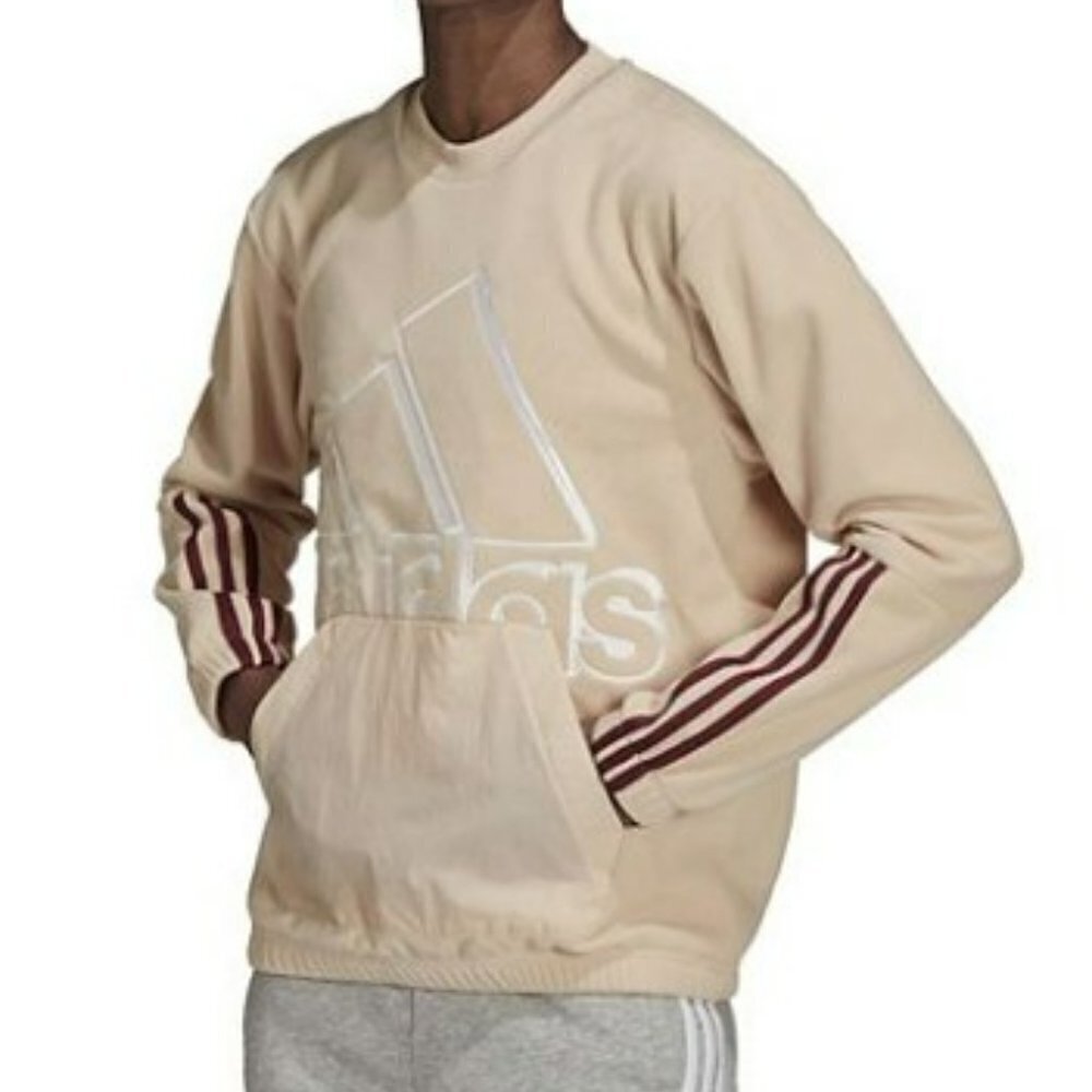 Adidas BRAND LOVE GIANT LOGO POLAR FLEECE SWEATSHIRT ACTIVEWEAR SWEATSHIRT XS